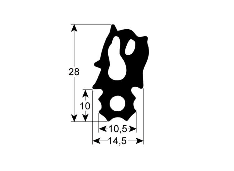 Dörrtätning Profil 0597 470x760mm för SCC/CM 101 20.02.552P