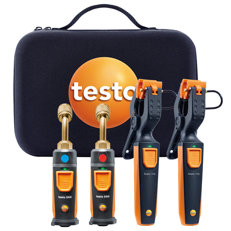 TESTO Measuring set for Refrigeration and Heat Pump Technology.SmartProbes 2 case, battery and factory protocol