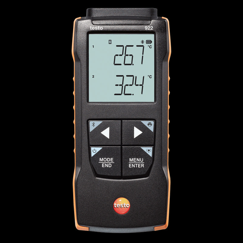 TESTO 922 - Differential temperature meter with 2x wire sensors Smart-App, case