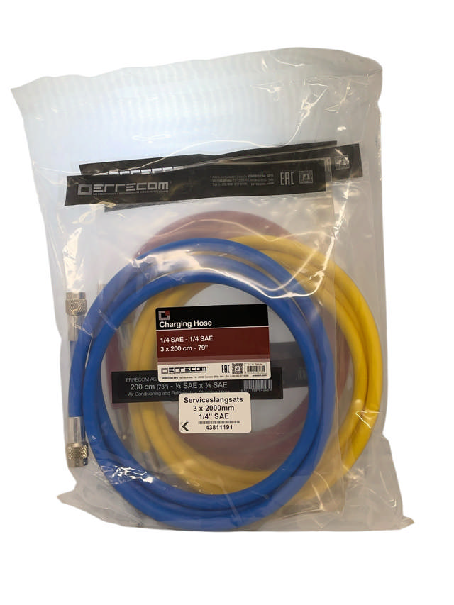 Service hose set 3x2000mm 1/4'' SAE