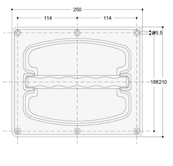 Handle for sliding door PLUS IV Internal