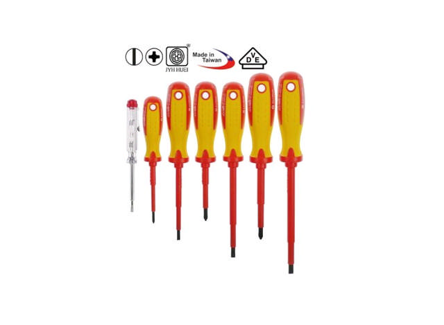 Screwdriver set VDE slot/phillips slot 7-piece