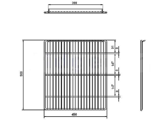 Shelf 450 x 500 Chrome CK-500