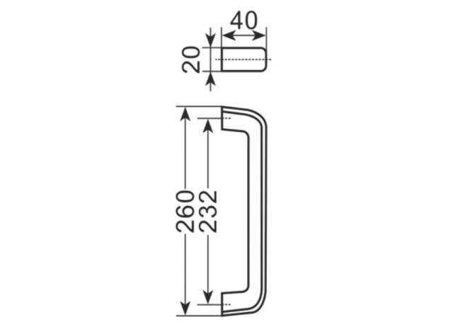 Handle 002 Mont.232mm L: 260mm