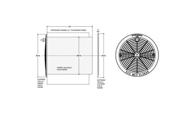 Cold room compensation valve EVP_MAXIELEBAR BT/V Vertical