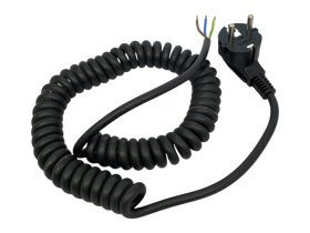 Spiralkabel 1.0mm² 3-polig svart L:3000mm 