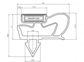 Gasket Dart Profile 0002 145x380 c/c dimensions