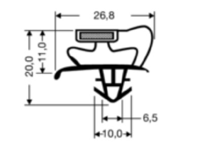 Banda magnética Perfil 0053 254x354cc dimensiones de la pista