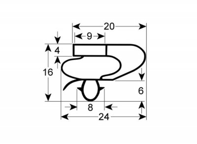 Magnetlist Tryckin Profil 0168 460x595mm c/c spårmått