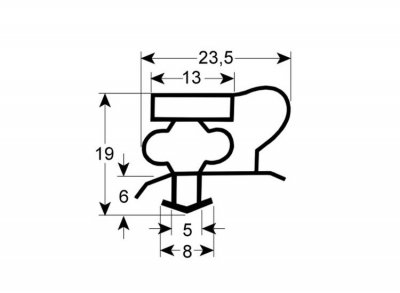 Magnetlist Tryckin Profil Tefcold 388x593cc spårmått