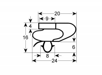 Magnetlist Tryck in Profil 0168 165x385cc spårmått