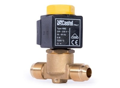 Solenoid valve Castel 1020/2A6 1/4" SAE 220/230V 50/60Hz 45 bar R22-HFC-HFO