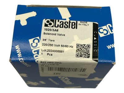 Magnetventil Castel 1020/3A6 3/8 SAE 220/230V 50/60Hz 45 bar R22-HFC-HFO