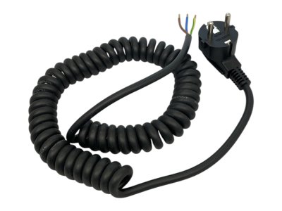 Spiralkabel 1.0mm² 3-polig svart L:3000mm 