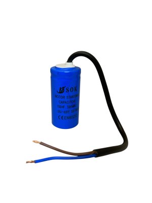 Start capacitor (100µF) 320V 50/60Hz Ø42x80mm cable: 25cm Blue