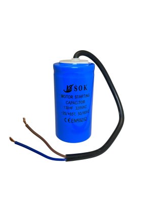 Start capacitor (130µF) 320V 50/60Hz Ø42x80mm cable: 25cm Blue