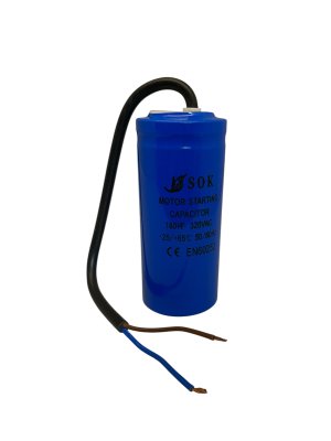 Start capacitor (180µF) 320V 50/60Hz Ø42x95mm cable: 25cm Blue