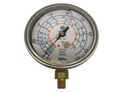 Högtrycksmanometer - olje fyld WIGAM, ø80mm, R600a, R290-R1270