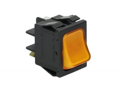Rocker switch orange rectangular 16A/250V