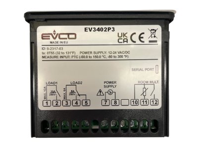 Thermostat EVCO EV3402P3 P3 (12-24V)