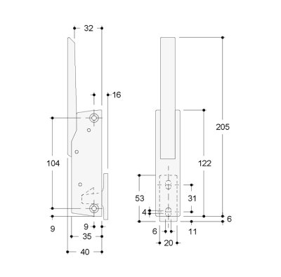 Lukkokahva 885CR/PV, musta kahva avaimella