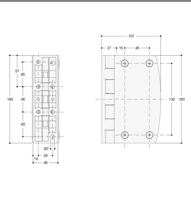 Hinge Swing Door flip-flap IK6060, Aluminium axis without stop.
