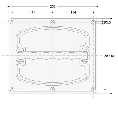 Handle for slide door PLUS IV internal inverted Handtag för skjutdörr Intertecnica